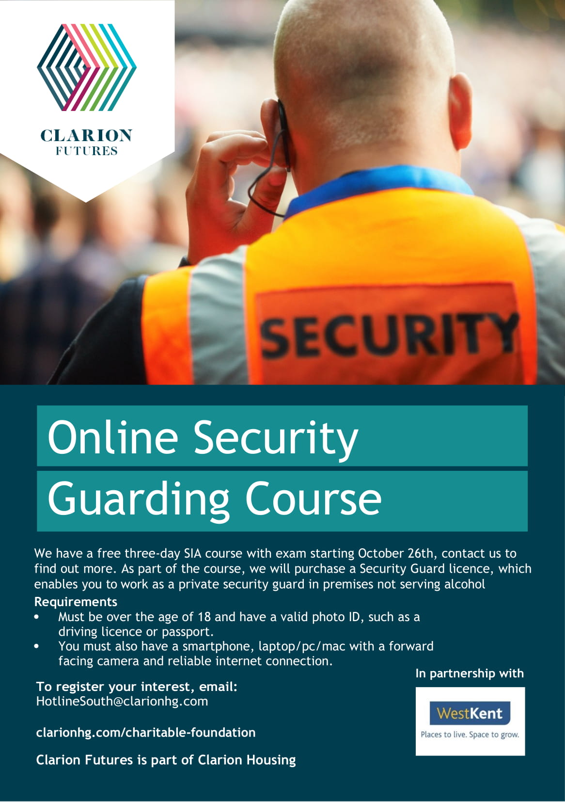 ASTS Online SIA Course flyer A5 Kent1 Fusion Maidstone